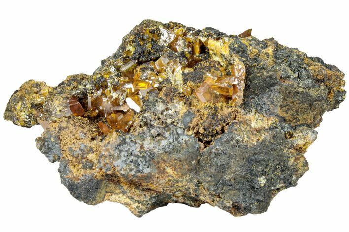 Orange Wulfenite Crystals On Matrix - Ojuela Mine, Mexico #239181